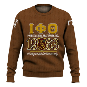Iota Phi Theta 1963 lettre grecque pull Chenille tricot acrylique pull fraternité vêtements hiver grec vêtements - Product Image 2