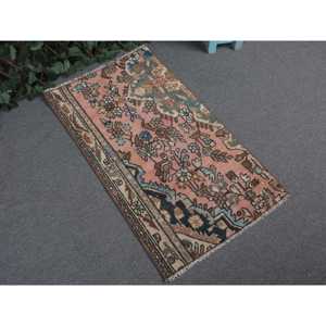 พรมวินเทจขนาดเล็ก, พรมตุรกีขนาด 1.9x3.4 ฟุต, พรมขนสัตว์สีแดง - Product Image 1