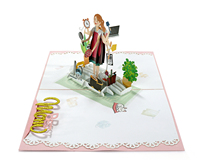 Cartes 3D Pop-up pour la Fête des Mères, Fournisseur Vietnamien ODM ou OEM avec Enveloppe et Emballage