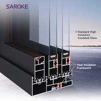 Ventanas y Puertas Corredizas de Aluminio con Doble Acristalamiento SAROKE, Resistentes a Huracanes, con Perfil de Vidrio, para Villas Modernas