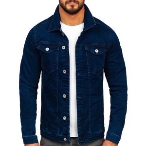 Veste en jean personnalisable pour hommes, vente en gros en usine, mode grande taille avec logo en toile à trou déchiré, vente à chaud - Product Image 5