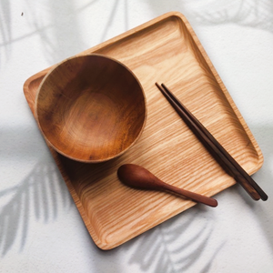 Juego de utensilios de cocina de madera de Acacia Natural, cuencos para servir fruta para uso doméstico, sopa hecha a mano de Vietnam, venta al por mayor - Product Image 1