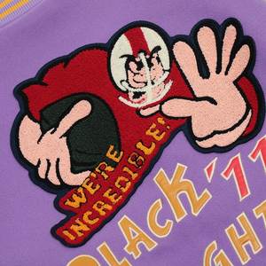 Blouson d'université en laine avec manches en cuir de haute qualité pour automne et hiver - Product Image 5