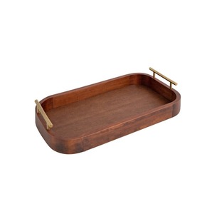 Bandeja de madera impresa redonda hecha a mano con MOQ bajo, bandeja de madera para servir, bandeja de desayuno de madera personalizada, Venta caliente, uso doméstico - Product Image 2