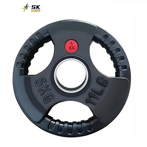 Sk-bán buôn bền PU Barbell tấm màu trọng lượng tấm 5/10/15/20/25kg olympik tấm cho phòng tập thể dục thiết bị - Product Image 1