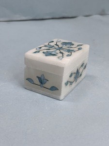 Joyero de mármol azul al por mayor con trabajo de incrustación elegante | Organizador decorativo de lujo para joyería de mujer - Product Image 6