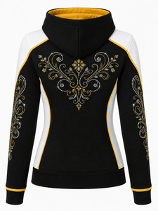 Women's Elegant <b>Rhinestone</b> <b>Hoodie</b> Sparkling Crystal Lightweight Breathable Summer Long Sleeve Casual Wear <b>Rhinestone</b> <b>Hoodie</b> - Product Image 6