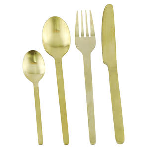 Customized Eco-Friendly <b>Mirror</b> Finished Stainless Steel Cutlery Set Gold Silver & Gold Color Available From India Serving <b>Trays</b> - Product Image 2