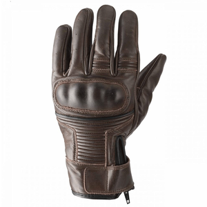 Tan ถุงมือหนังแท้สำหรับผู้ชาย, ถุงมือหนังแท้สำหรับนักแข่งรถมอเตอร์ไซค์สีดำ - Product Image 5