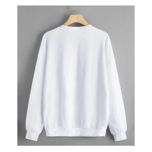 New Design Autumn Winter Plain Woman Sweatshirts Fashion Pullover Women Crew Neck Pullover Sweatshirt - Product Image 2
