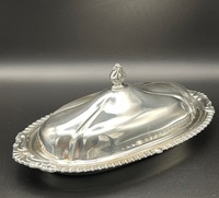 Mantequillera de Aluminio Hecha a Mano con Bordes Distintivos, Diseño Clásico, Tapa Ecológica para Uso en Mesa de Cocina, Casas de Campo