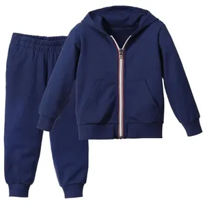 Best Quality Tracksuits Wholesale Custom Winter Wear plain solid color Kids Tracksuit With Custom Logo