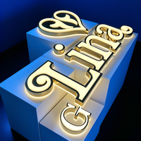 Letras de Canal Metálicas 3D Personalizadas, Letrero Luminoso con Retroiluminación Frontal, Logotipo Comercial LED, Señalización Comercial