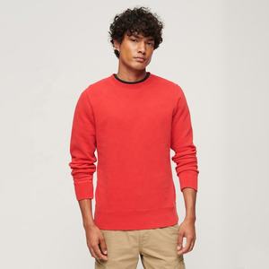 Sweat-shirt anti-rétrécissement en coton à col rond, effet vintage délavé avec logo imprimé vieilli, vêtement uni teint pour la saison hivernale - Product Image 1