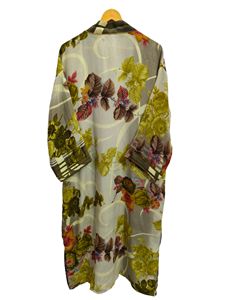 ชุดคลุมยาวสำหรับใส่เดินชายหาดของผู้หญิงชุดใส่กลางคืนเสื้อคลุมเย็บปะติดปะต่อกันชุดกิโมโนผ้าไหมส่าหรีสำหรับฤดูร้อน - Product Image 4