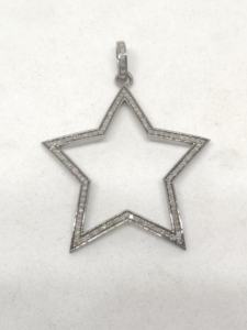 Twinkle Star Pave Diamond Pendentif en argent sterling 925 Taille 40x40MM - Product Image 4