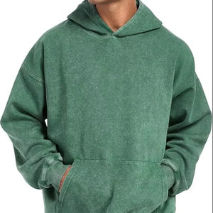 เสื้อฮู้ดฟลีซปักลายสไตล์วินเทจสำหรับผู้ชาย Urban Street ผ้าฟอกสี ทนทาน ระบายอากาศได้ดี - Product Image 1