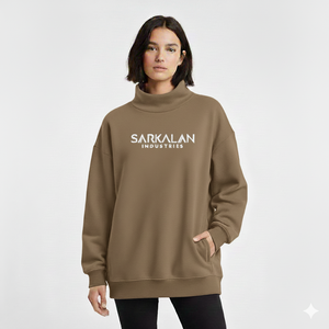 Women Oversized Long Mockneck Sweatshirt Winter Casual Loose Front Pullover Streetwear <b>Top</b> Designed for Comfortable Daily Style - Product Image 1