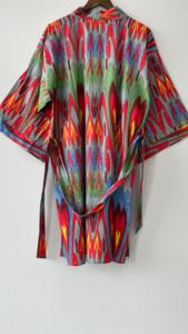 เสื้อคลุมกิโมโนโบฮีเมียนคอตตอน100% พิมพ์ลายดอกไม้ชุดคลุมอาบน้ำสำหรับงานเทศกาลฤดูหนาวสีรุ้ง - Product Image 6