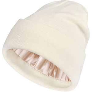 Gorro Unisex de Lujo con Forro de Satén |   Gorro de Invierno de Punto Suave con Forro de Seda |   Gorro Acrílico Holgado y Cálido con Puño, Estilo Camuflaje, Listo para la Playa - Product Image 3