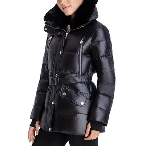 Veste d'hiver chaude pour femmes Nouvelle mode tendance Conception personnalisée pour l'extérieur Logo personnalisé - Manteau matelassé Couleur noire Confortable - Product Image 5