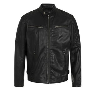 Best Selling <b>Men's</b> Winter Slim Leather <b>Jacket</b> with Stand Collar and Front Logo Customized Design <b>Canvas</b> Top for XS Size - Product Image 1