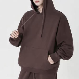 Sweat-shirts en coton 350g personnalisables en gros avec capuche sweat à capuche de couleur unie Streetwear poids lourd de luxe unisexe - Product Image 1