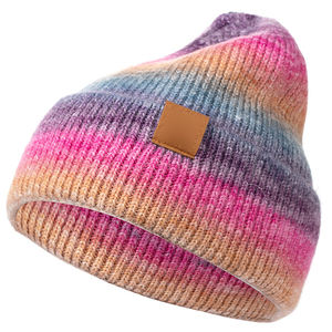 Gorro de invierno con diseño de logotipo personalizado transpirable cálido Unisex Streetwear Knit Beanie sombreros al por mayor - Product Image 4