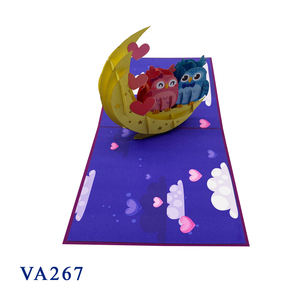 Tarjeta 3D Pop-Up con Diseño Personalizado de Moda, Hecha a Mano con Recorte de Papel de Búho y Luna, el Mejor Regalo de San Valentín para Parejas - Product Image 4