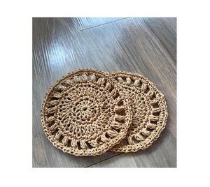 Posavasos Decorativos de Fibra Natural para Mesa de Centro, Mesa de Comedor, Vino, Té y Bebidas, Juego Rústico Hecho a Mano - Product Image 6