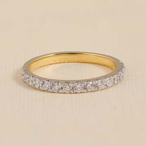 Bague de mariage demi-éternité en diamant rond de culture élégante LR31260 - Product Image 4