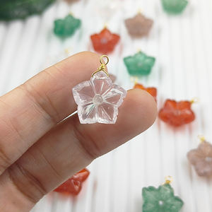 จี้925ละเอียดทำจากเงินแท้สลักด้วยมือหินควอทซ์โรสโกลด์ประดับลวดอัญมณีสีทองแวววาว - Product Image 2