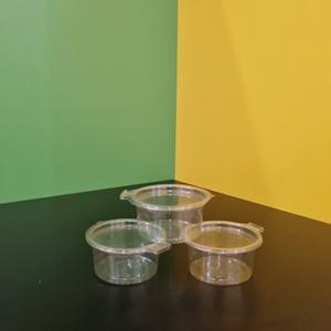 Conteneur à sauce en plastique PET jetable de qualité alimentaire, mini, transparent, avec couvercle, 60 ml, prix bas - Product Image 2