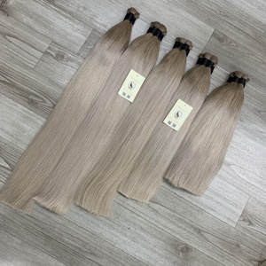 Vente chaude de haute qualité cuticule alignée personnalisé Ombre Double dessiné droite cheveux russes en vrac Extension de cheveux humains - Product Image 3