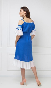 Personnalisé Brodé Floral Design Froid Manches Genou Longueur Robe Courte Pour Les Femmes - Product Image 6