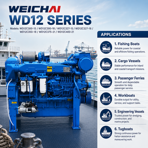 <span class=keywords><strong>Moteur</strong></span> diesel marin Weichai WD12 <span class=keywords><strong>300</strong></span>-400 <span class=keywords><strong>CV</strong></span>, <span class=keywords><strong>moteur</strong></span> 4 temps refroidi par eau, haute performance, pour bateaux de pêche et groupes électrogènes marins - Product Image 2