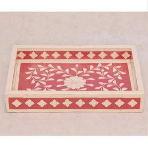 Plateau rond en résine le plus vendu avec incrustation de nacre de haute qualité Combinaison de vadrouille noire et blanche écologique - Product Image 4