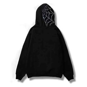 High Quality With Stitchmode Rhinestone <b>Hoodie</b> <b>Oversized</b> Custom logo Men Zipper Hoodies for Street Wear Loose Fit Men Hoodies - Product Image 6