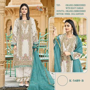 ชุดซัลวาร์ผ้าโปร่งบางสไตล์ปากีสถานที่มีคุณภาพแบบพรีเมี่ยมจากปากีสถานที่มีการเย็บปักถักร้อยกับงาน Zarko ขายส่งจากโรงงาน - Product Image 5