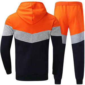 OEM logotipo personalizado transpirable hombres Jogging chándal conjuntos más populares de moda entrenamiento gimnasio patrón sólido con capucha cuello - Product Image 5