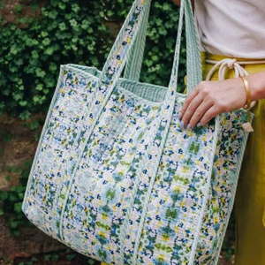 Cotton floral Block Print shoulder bag Tote Bag Women Eco-Friendly Reusable Shopping Travel Beach multiple Utility handmade bag - Product Image 1