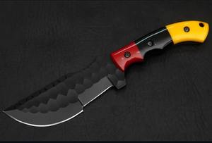 High Quality Black Tracker Bus <b>Craft</b> <b>Knife</b> with D2 Steel Blade Resin Sheath Handle Bamboo Scissors Leather Sheath Hunting Tools - Product Image 5