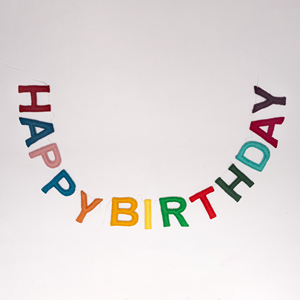 Handmade Nepal Happy Birthday 3D <b>Felt</b> <b>Garland</b> Banner Pre-Strung Birthday Party Decoration Multicolor Eco-Friendly Excellent Gift - Product Image 1
