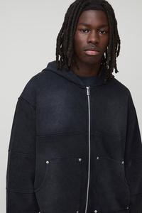 ชุดวอร์มผ้าฝ้ายหนาและเสื้อฮู้ดสำหรับผู้ชายชุดวอร์มและกางเกงมีกระเป๋าด้านหน้าดีไซน์แบบกำหนดเอง - Product Image 6