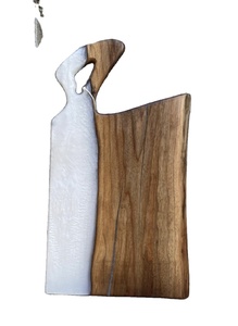 Multifuncional Live Edge Mango Wood Kitchen Tabla de cortar moderna Madera y resina Última Tabla de servir queso multifuncional caliente - Product Image 2