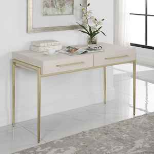 Modern Sculpted Iron Cutout Side <b>Table</b> with Marble Top - Product Image 2
