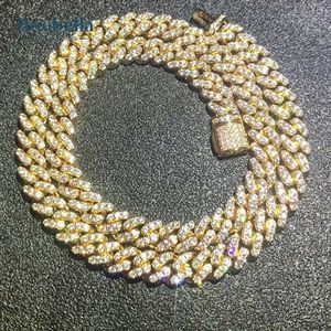 Venta caliente 925 Plata 14K Oro blanco 6mm Iced Cuban Link Collares Premium Accesorios para hombres - Product Image 6