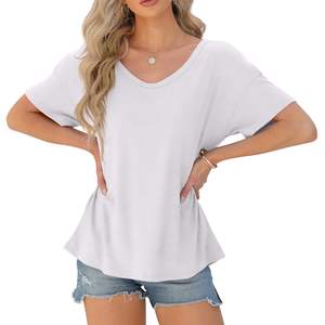 Nueva moda 100% poliéster superventas mujer camiseta precio al por mayor nuevo estilo barato sublimación impresión camiseta Mujer - Product Image 5