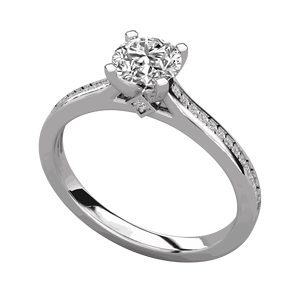 แหวนหมั้นชุดง่ามเพชรตัดทรงกลมสำหรับผู้หญิง - Product Image 2
