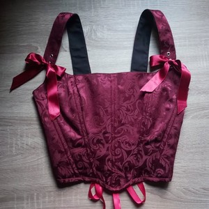 100% Corset de brocart marron de qualité supérieure pour les femmes avec Shapewear réglable mi meilleur Corset en gros Service OEM & ODM - Product Image 2